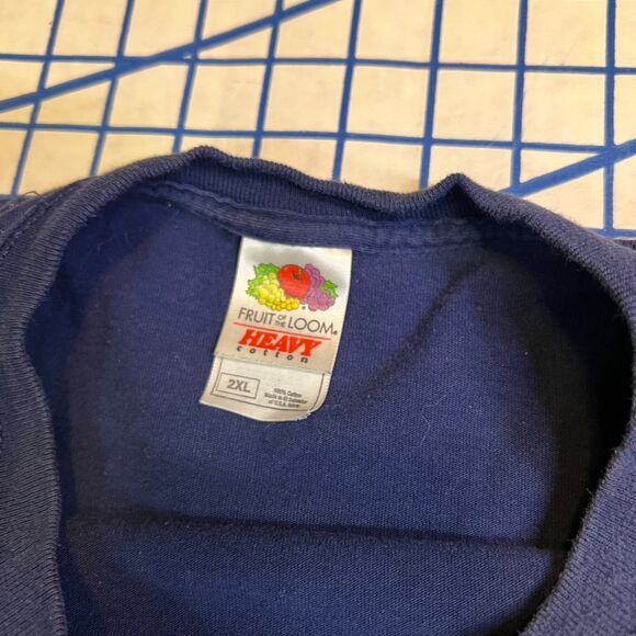 Bud Light Beer Sports Football Players Graphic T-Shirt Patched Logo Navy Sz 2XL - Picture 9 of 11